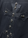 CHH Chrome Hearts T Shirts Letter Embroidered Leather Patchwork Short Sleeve T-shirt