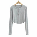 Women T-Shirt Long Sleeve Bottoming Shirt Women's Short T-shirt