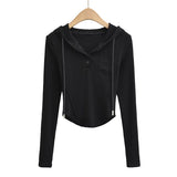 Women T-Shirt Curved Coat Hoodie Hooded Bottoming Shirt T-shirt