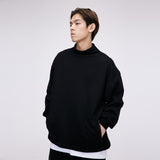 Men Hoodie Turtleneck Sweater Long Sleeve Casual Autumn and Winter Loose