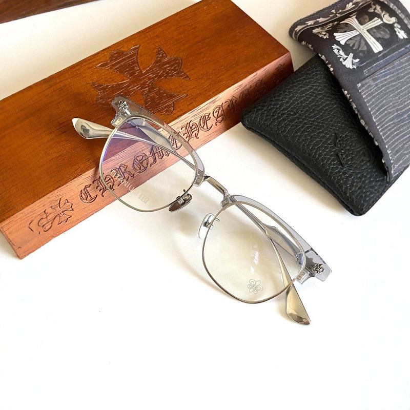 CHH Chrome Hearts Glasses Pure Titanium Half Frame Simple Atmospheric Square Glasses Frame