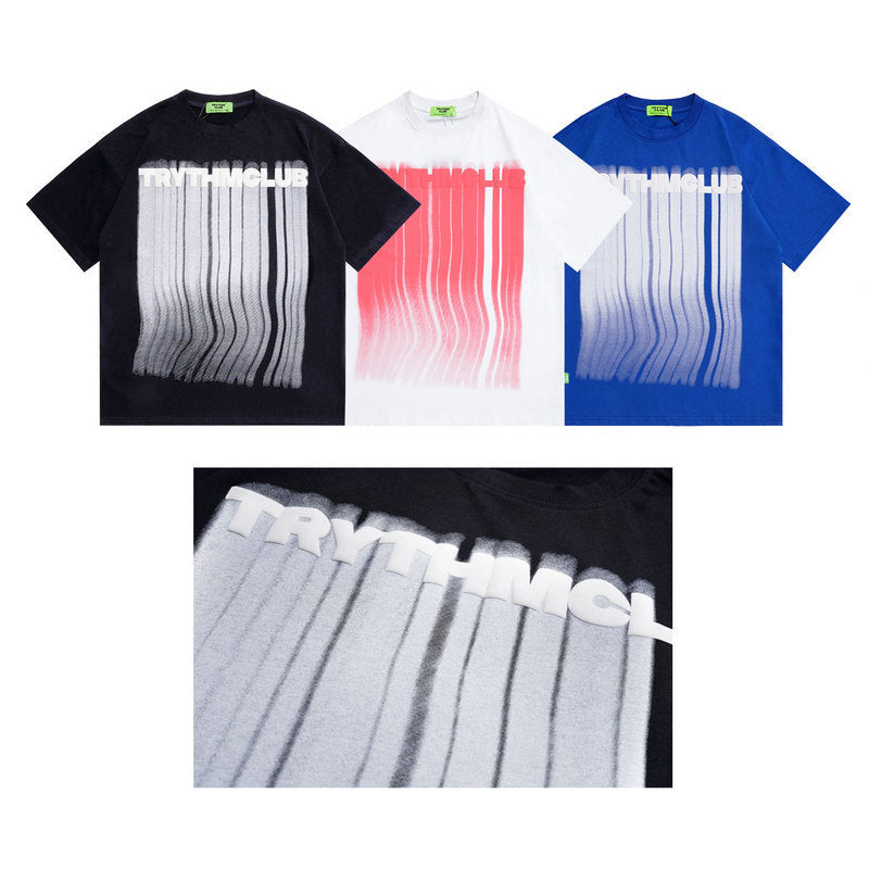 Men's T Shirt Printed Short-Sleeved T-shirt Men's and Women's Graffiti Style Loose