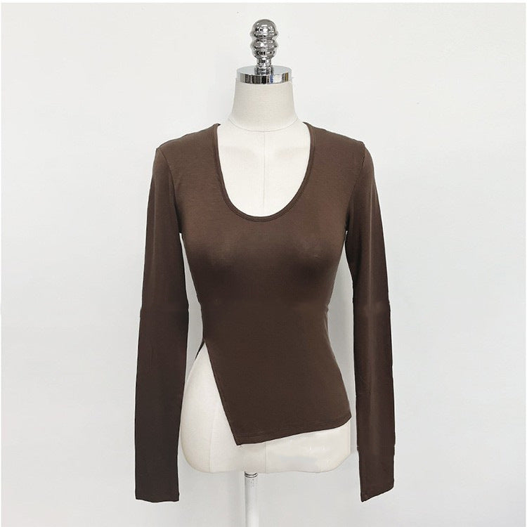 Women Long Sleeve Shirt Bottoming Shirt Tight Top Autumn and Winter