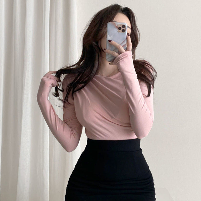 Women Long Sleeve Shirt Women's Spring and Autumn Bottoming Shirt Casual