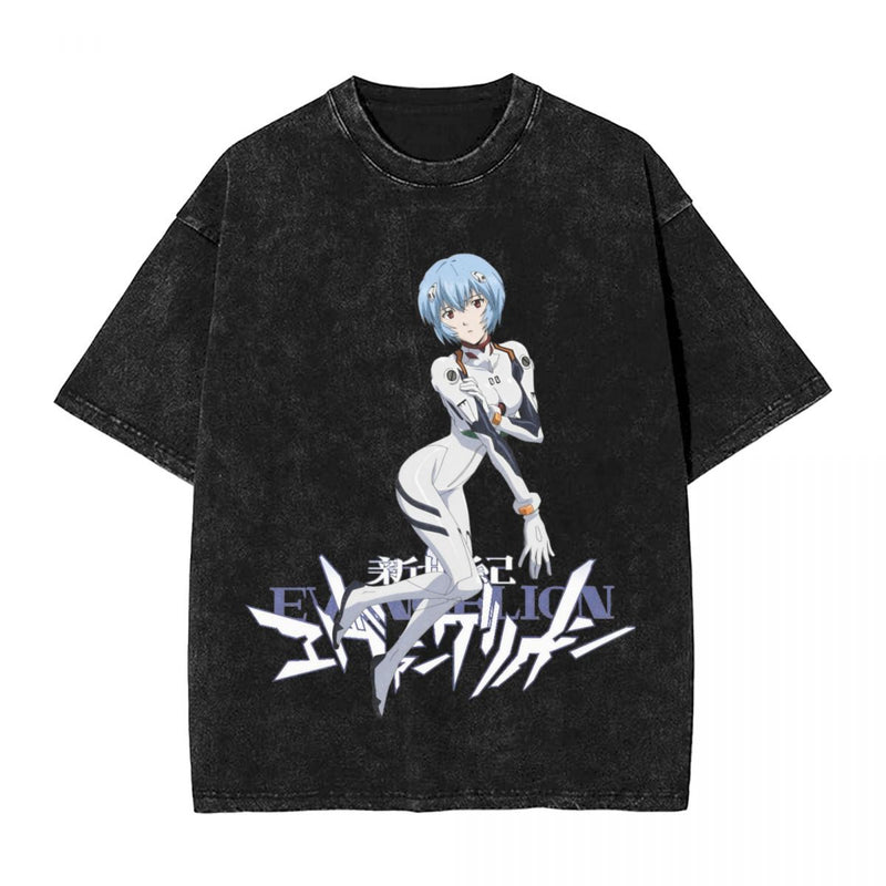 Men EVANGELIONed Vintage T-Shirts Anime Ayanamied Rei Top