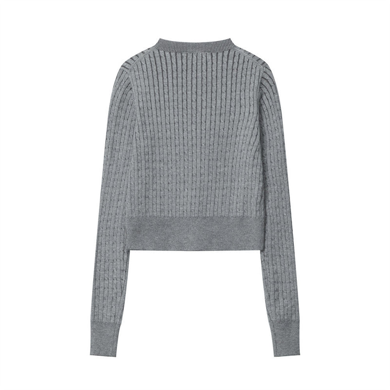 Women Sweater Short Knitted Women's Cardigan Autumn Long Sleeve Sweater