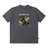 Men T Shirt Cartoon Printed Short-Sleeved T-shirt Men's and Women's Hip Hop round Neck Loose