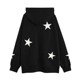Men Hoodie Five-Pointed Star Patch Embroidered Hoodie Loose Casual Jacket Spring and Autumn