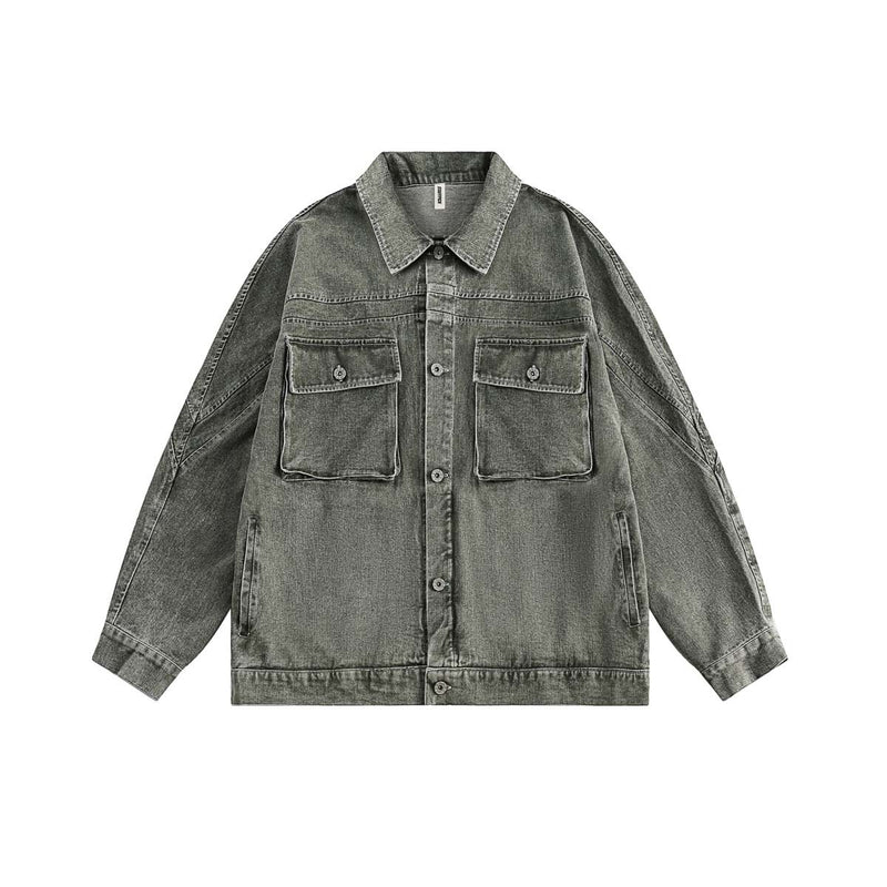 Unisex Jacket Autumn Raglan Washed-out Vintage Jacket