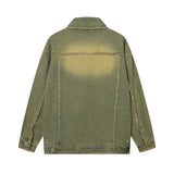 Men Denim Jacket Washed Distressed Denim Jacket Men's Spring and Autumn Casual Jacket Coat