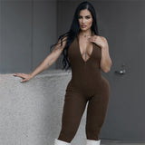 Women Jumpsuit Women's Sleeveless Low Collar Halter Sports Jumpsuit Women