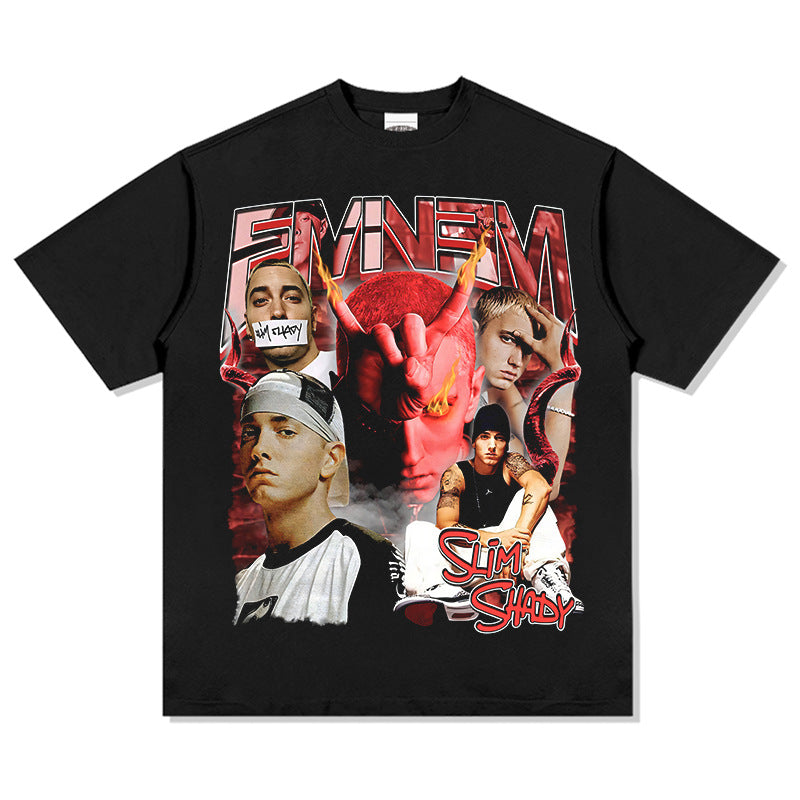 Detroit Eminem T Shirt Vintage Loose Heavy T Shirt