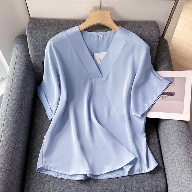 Women T-Shirt Summer Women's Clothing V-neck Shirt