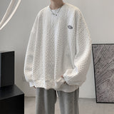 Men Hoodie Three-Dimensional Sweater Men's Hong Kong Style Autumn and Winter Loose round Neck Design Sense