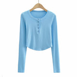 Women T-Shirt Long Sleeve Bottoming Shirt Women's Short T-shirt