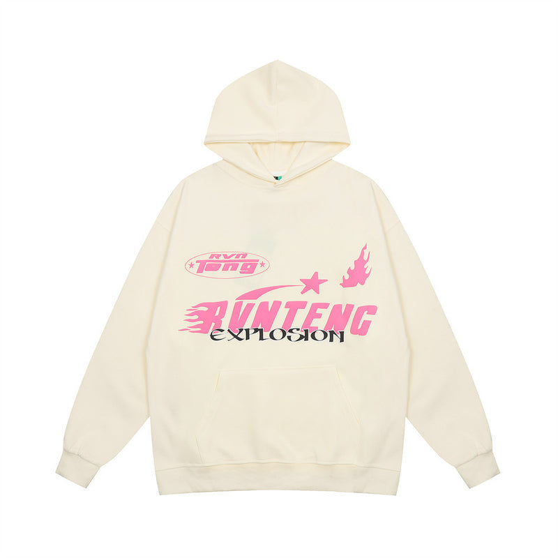 Men Hoodie Letter Printed Hoodie Men's Loose Long Sleeve Spring and Autumn Leisure