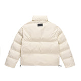 Men Cotton Padded Jacket Men's Cotton Jacket Simple Letters Embroidered Stand Collar