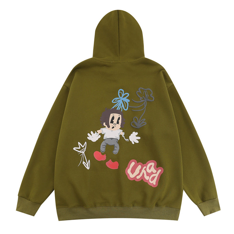 Men Hoodie Fun Cartoon Printed Hoodie