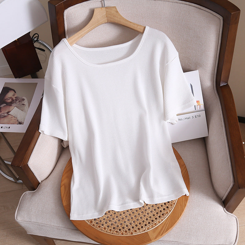 Women's T-Shirt-Color Short-Sleeved T-shirt Women's Ins Top All-Matching T-shirt Spring and Summer