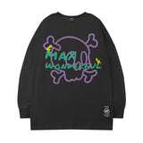 Men's Long Sleeve Shirt Cartoon Printed round Neck Long Sleeve T-shirt Men's Ins Loose All-Match
