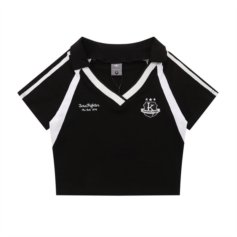Women T-shirt Short-Sleeved T-shirt Girls' Summer Casual Cotton Stitching