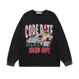 Men Long Sleeve Shirt Washed Long Sleeve Bottoming T-shirt Men and Women Loose