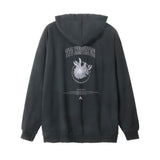 Men Hoodie Washed and Worn Hooded Sweater Men's Loose Plant Flower Print