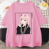 Anime T Shirt Zero Two Graphic Printed T-shirt Women Sum