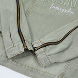 Men Denim Jacket Washed and Worn Hooded Denim Jacket Men's Loose Spring and Autumn Denim Sweatshirt