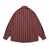 Men Long Sleeved T Shirt Vertical Striped Long Sleeve Shirt Outer Wear Men's Spring and Autumn Loose Casual