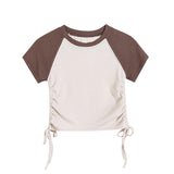 Women T-Shirt Tight Short-Sleeved Women's Spring and Summer Color Matching T-shirt