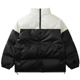 Men Cotton Mixed Jacket Coat Pattern Cotton Coat Jacket Men's Winter Loose Stitching Thickening