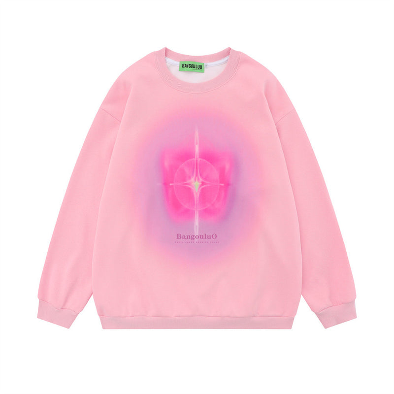 Men Hoodie Cross Asterism Printed Crew Neck Sweatshirt Men