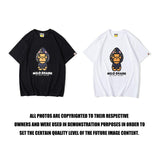 Bathing Ape T Shirt Summer Short Sleeves, Blue Shark Monkey T-shirt Printed Casual Short Sleeve Fashion