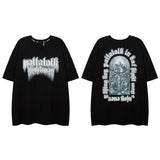 Men's T Shirt Graffiti Printing Short-Sleeved T-shirt Men's and Women's Hiphop
