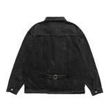 Men Denim Jacket Embroidered Denim Jacket Men's Loose Outer Wear Jacket