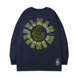 Men Long Sleeve Shirt Cartoon Pattern Printed Long Sleeve T-shirt Men and Women Couple Hip Hop