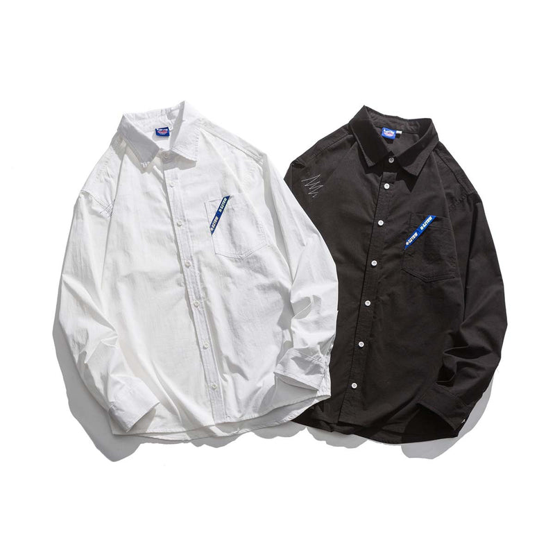 Unisex Jacket Autumn Plain Embroidered Long Sleeve Shirt