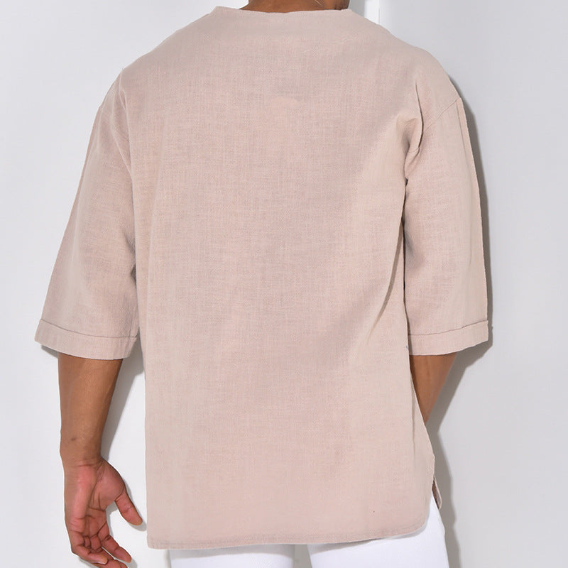 Men T Shirt Men's Top Fashion Casual Loose-Fitting T-shirt
