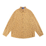 Men Long Sleeved T Shirt Floral Shirt Men Spring and Autumn Leisure Loose Retro