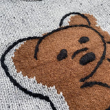 Kapital Sweater Vintage Bear Plush Loose Pullover Lazy Autumn and Winter Leisure All-Match Wool Sweater
