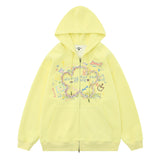 Men Hoodie Two-Way Zipper Woven Five-Pointed Star Cardigan Sweater