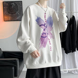 Men Hoodie round Neck Sweater Men's Spring and Autumn Leisure Coat Loose Korean Style