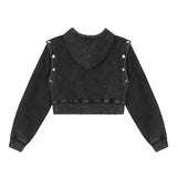 Women Hoodie Cropped Hoodie Girls Spring and Autumn Print Leisure