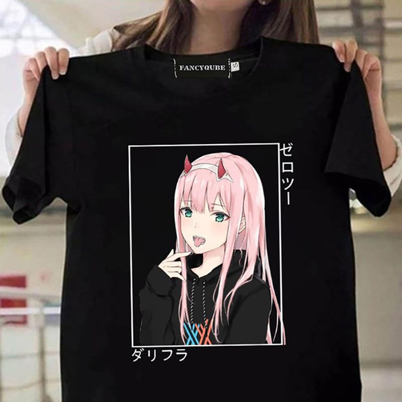 Anime T Shirt Zero Two Graphic Printed T-shirt Women Sum