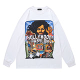 Men Long Sleeve Shirt Gothic Style Printed Sweater Men's and Women's Hip Hop Retro Long Sleeve T-shirt