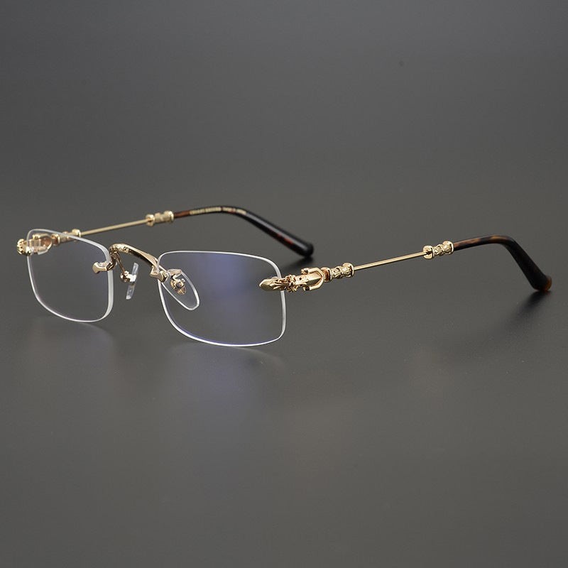 CHH Chrome Hearts Glasses Frameless Glasses Frame Vintage Ultra Light Myopia Glasses Frame
