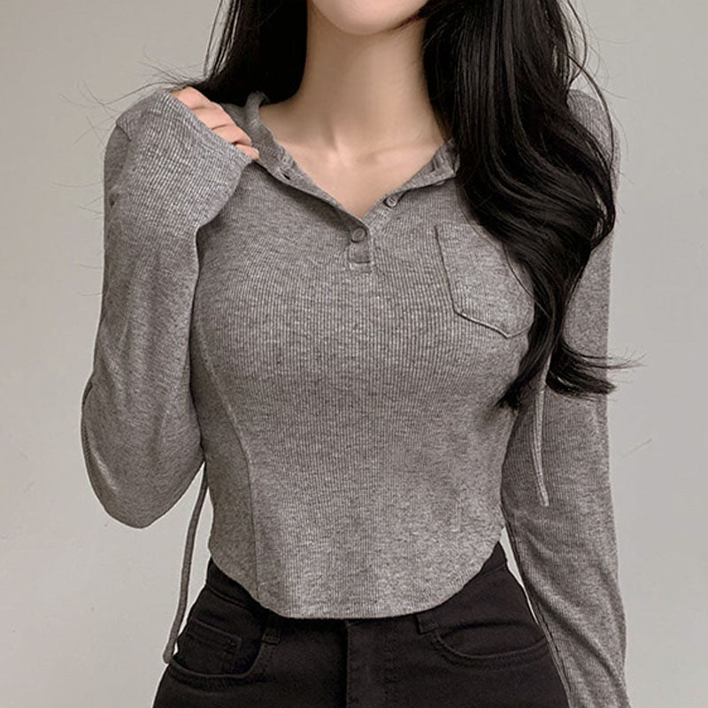 Women Long Sleeve Shirt Hooded Top Women's Long Sleeve Autumn and Winter