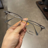 CHH Chrome Hearts Glasses Ultra-light pure titanium silver half-frame myopia glasses frame