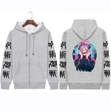 Anime Jujutsu Kaisen Zip Up Hoodies Autumn Ryomen